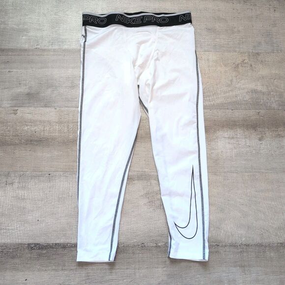 Nike Pro Mens Training Tights Size L Dri-Fit Spandex White DD1913-100 - Picture 1 of 8